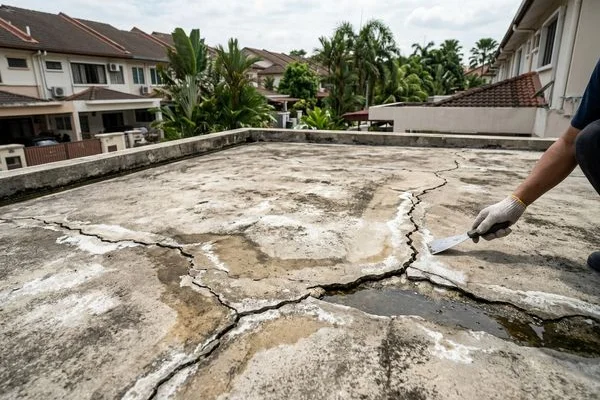 Before Flat Roof Waterproofing