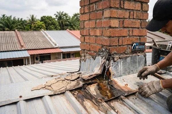 Before Roof Vent & Chimney Leak Repair
