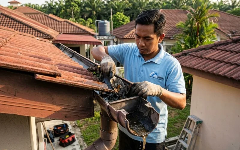 Checking gutters and downpipes