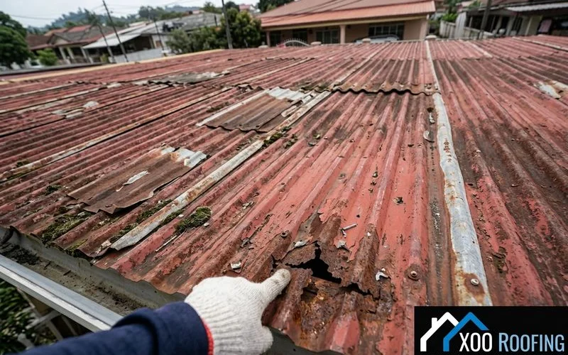 Ageing roof showing signs of wear