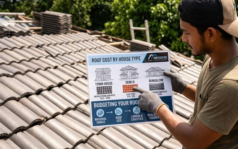 Roof costs by house type in Malaysia