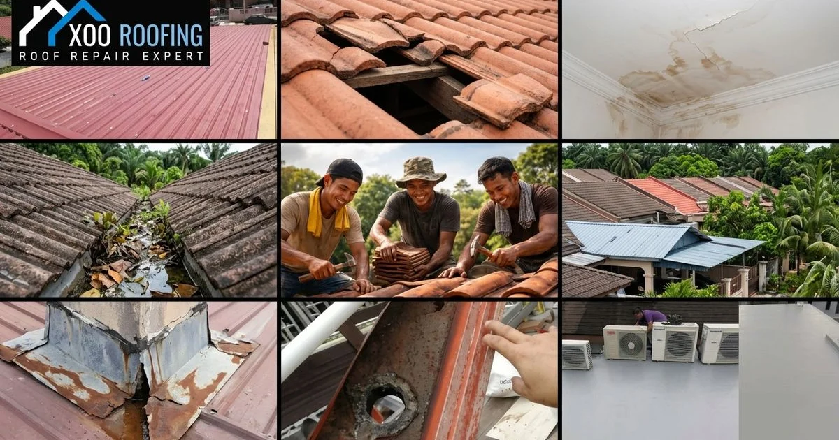 Damaged residential roof showing warning signs that need professional repair